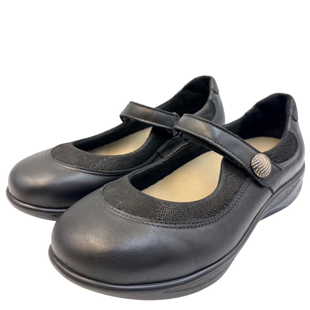 SAS Step Out Black Leather Mary Jane Comfort Shoes Women's 9 WW Made in USA